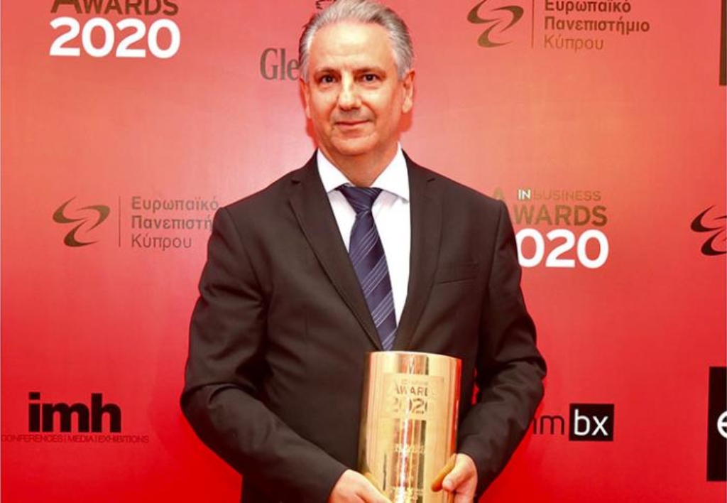 O CEO του Ομίλου CNP Cyprus, κ. Τάκης Φειδία, βραβεύτηκε με το τιμητικό βραβείο ΚΕΒΕ Βusiness Leader Award
